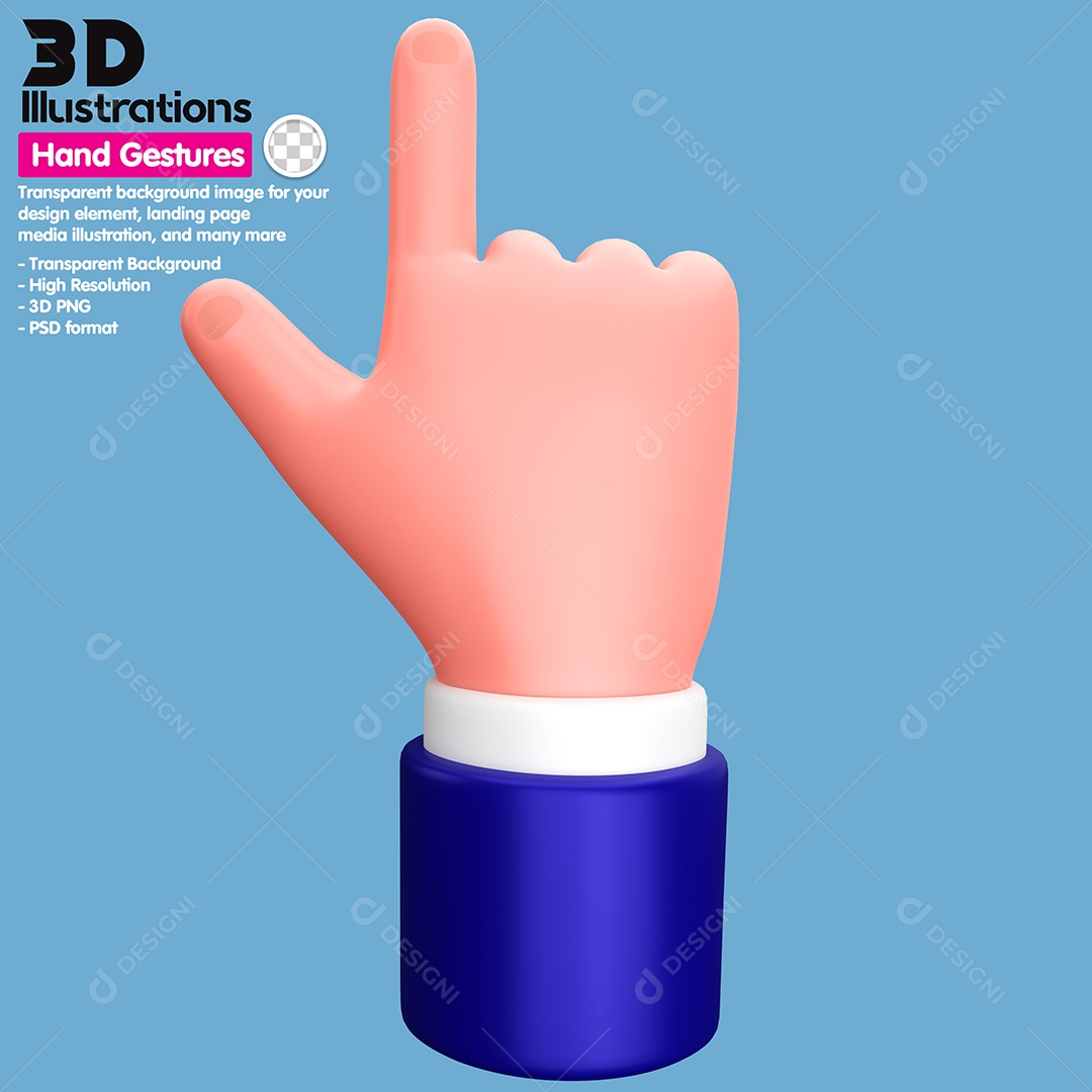 Gesto De Mãos Elemento 3D Para Composição PSD