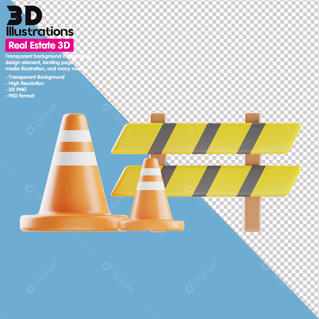 Sinalizações De Transito Elemento 3D Para Composição PSD