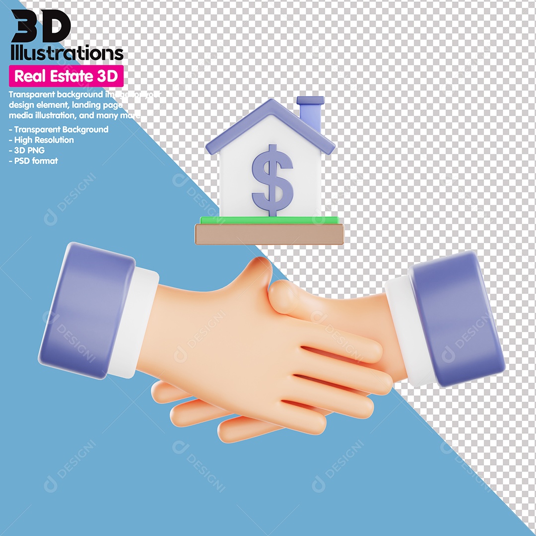Negociação De Imóvel Elemento 3D Para Composição PSD