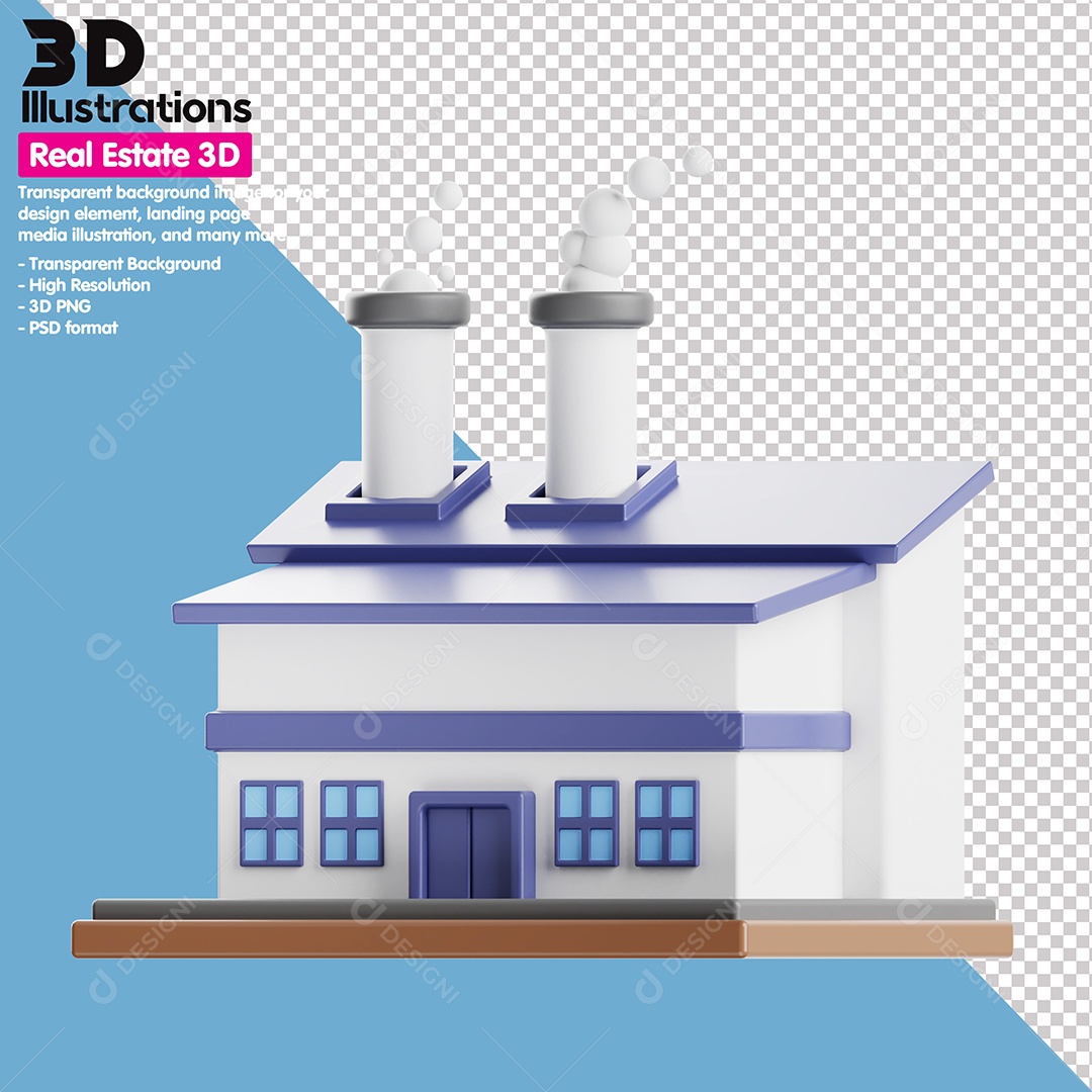 Fabrica Elemento 3D Para Composição PSD