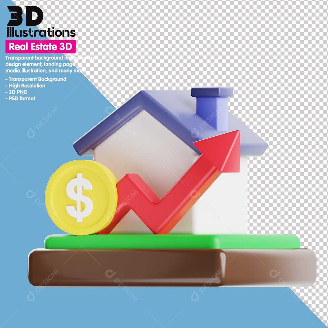 Valorização De Imóveis Elemento 3D Para Composição PSD