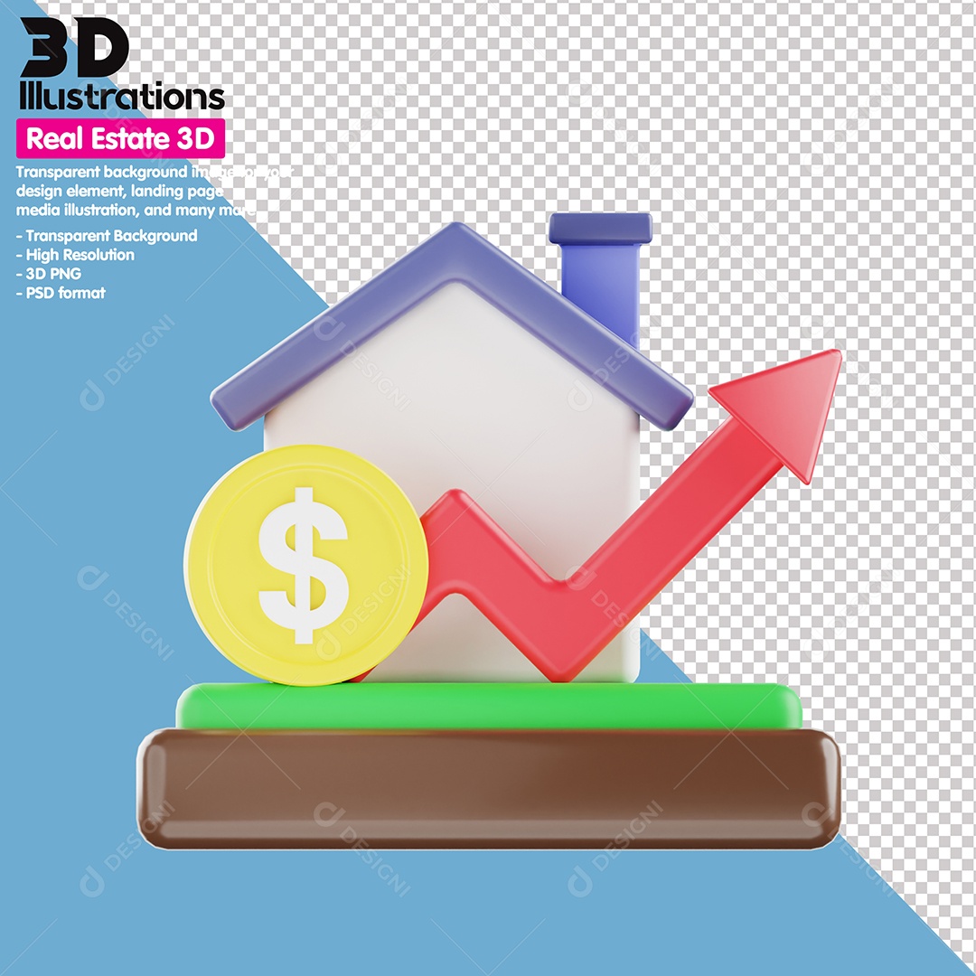 Valorização De Imóveis Elemento 3D Para Composição PSD