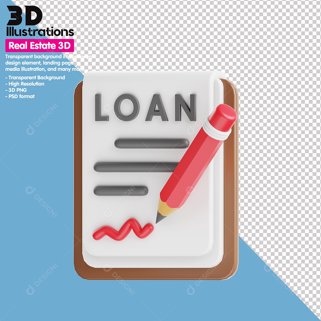 Empréstimo Imobiliário Elemento 3D Para Composição PSD
