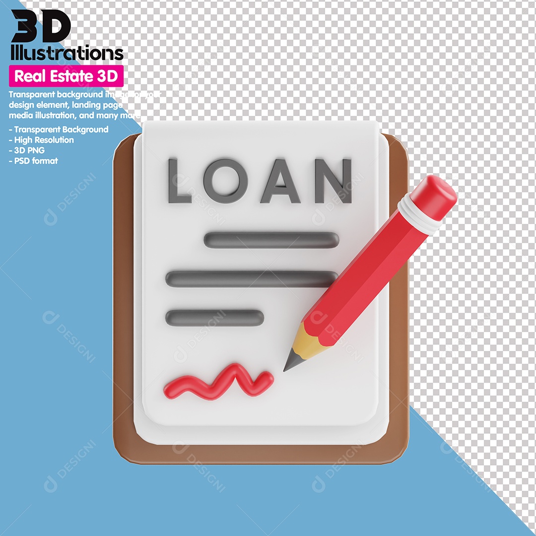 Empréstimo Imobiliário Elemento 3D Para Composição PSD