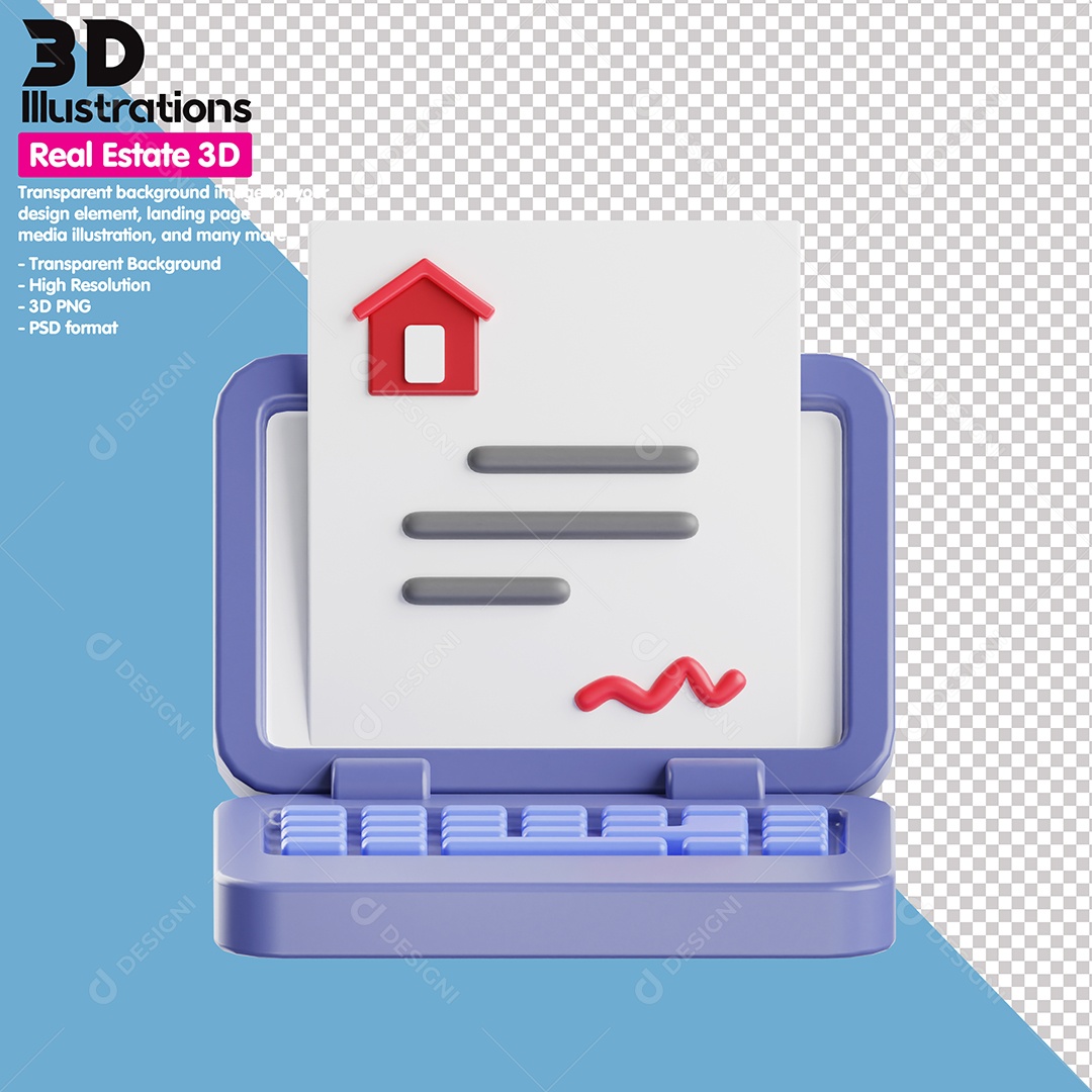 Pesquisa De Imóveis Elemento 3D Para Composição PSD