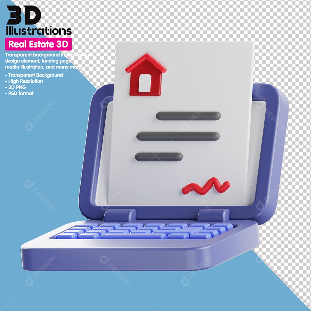 Pesquisa De Imóveis Elemento 3D Para Composição PSD