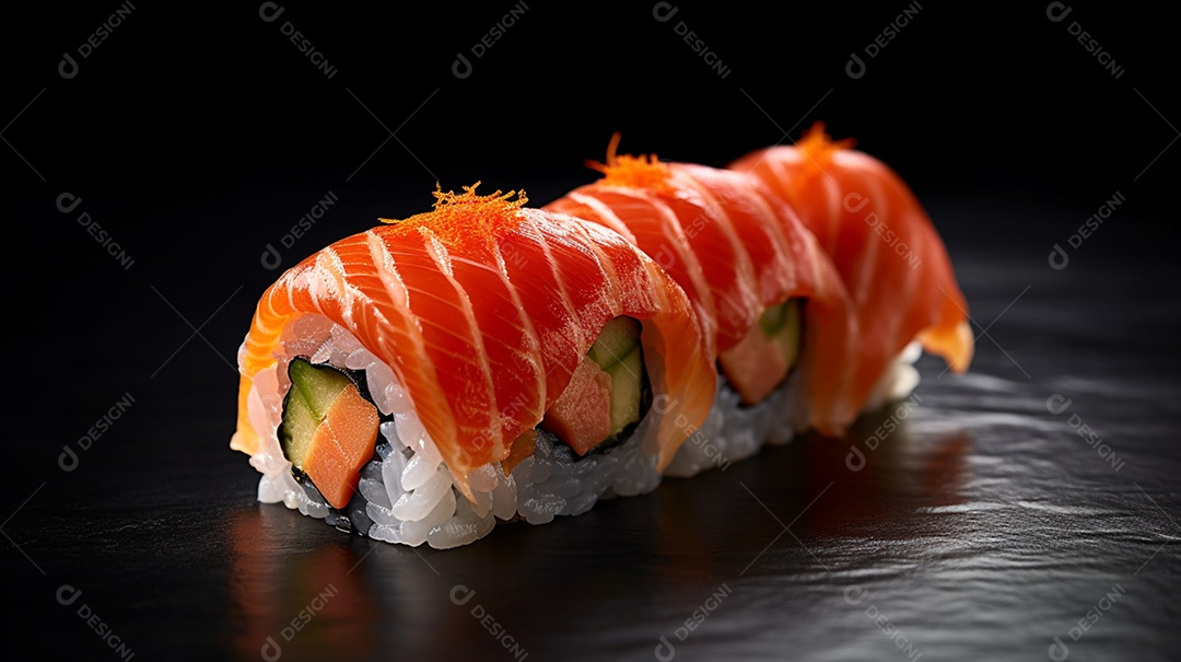 Comida Japonesa Sushi Sobre A Mesa