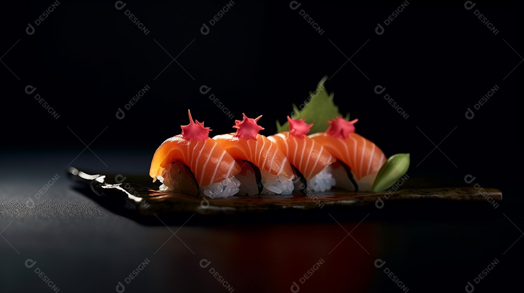 Comida Japonesa Sushi Sobre A Mesa