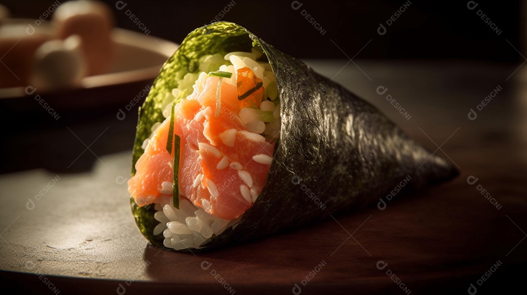 Comida Japonesa Sushi Sobre A Mesa