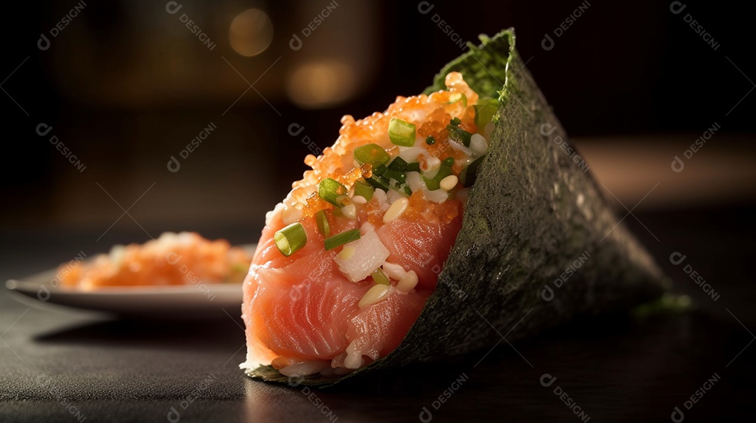 Comida Japonesa Sushi Sobre A Mesa