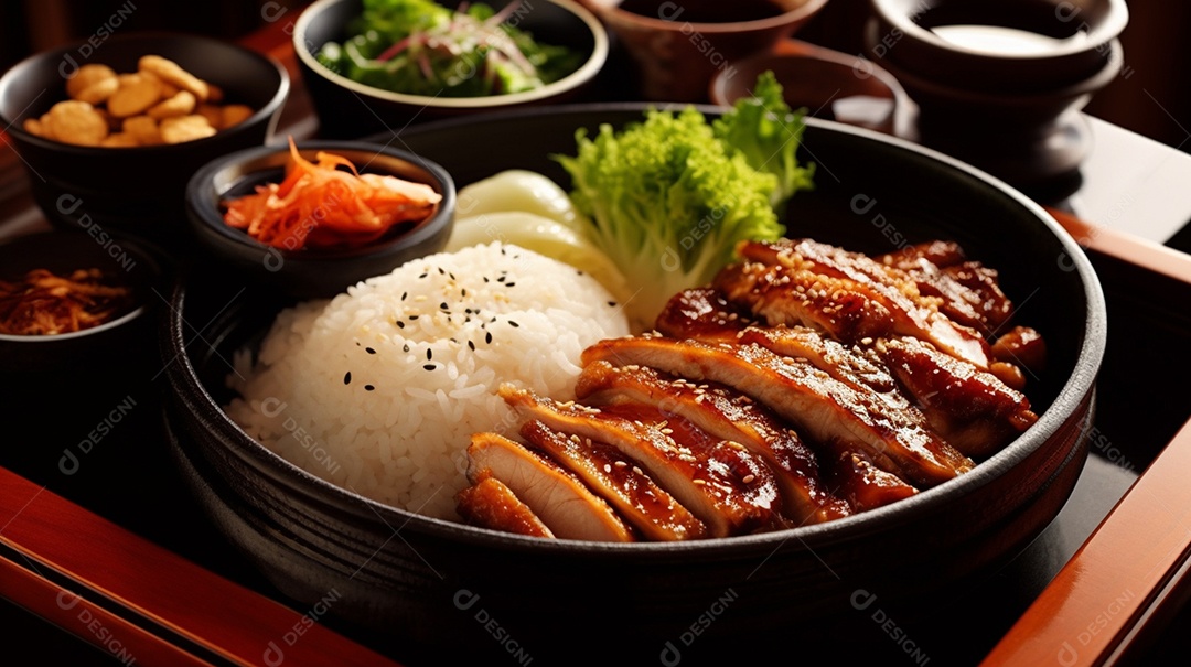 Prato de comida sobre uma mesa de restaurante