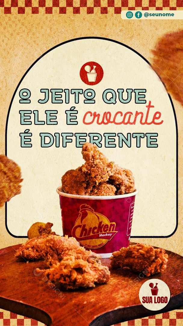 Story O Jeito Que Ele e Crocante é Diferente Social Media PSD Editável