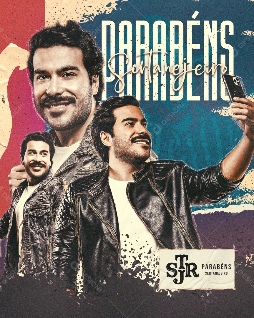 Social Media Flyer Feed Parabéns Sertanejo PSD Editável