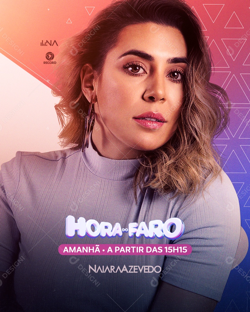 Social Media Flyer Feed Hora Faro Naiara Azevedo PSD Editável