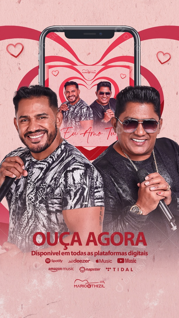 Flyer Story Mario E Thizil Plataformas Social Media PSD Editável