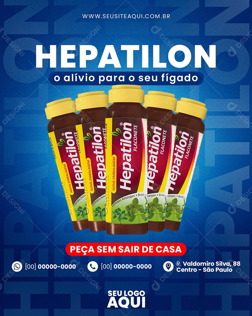 Hepatilon o Alivio Para o Seu Ficado Social Media PSD Editável