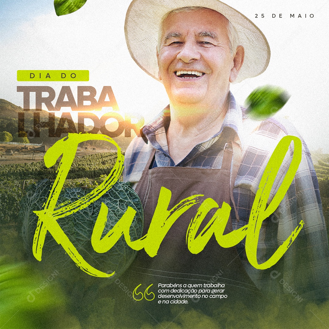 Dia do Trabalhado Rural 25 de Maio Social Media PSD Editável