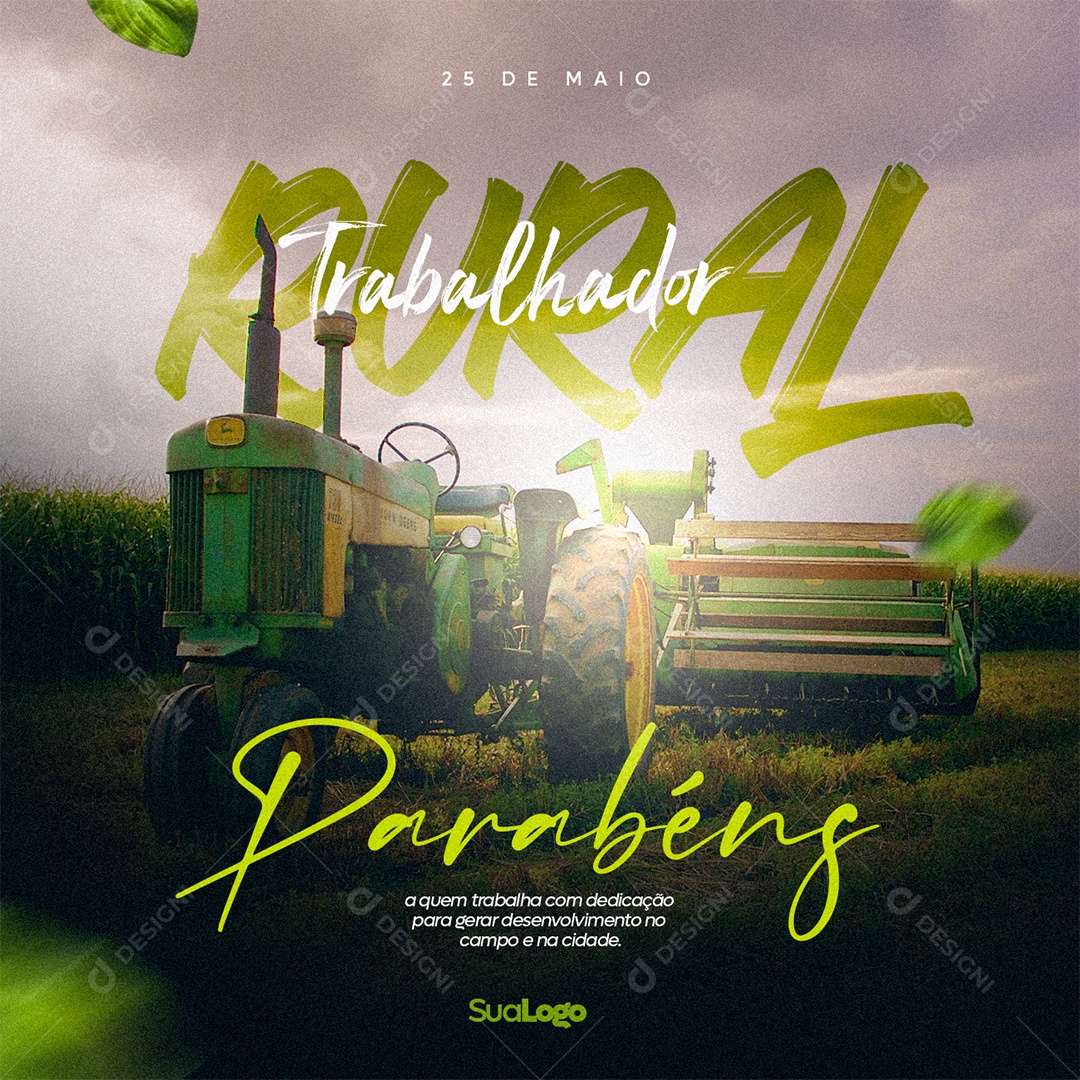 Dia do Trabalhado Rural 25 de Maio Social Media PSD Editável