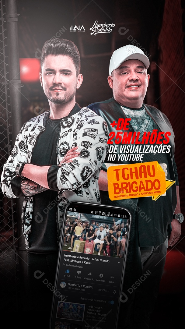 Flyer Story Mais De 25 Milhões Humberto E Ronaldo Social Media PSD Editável