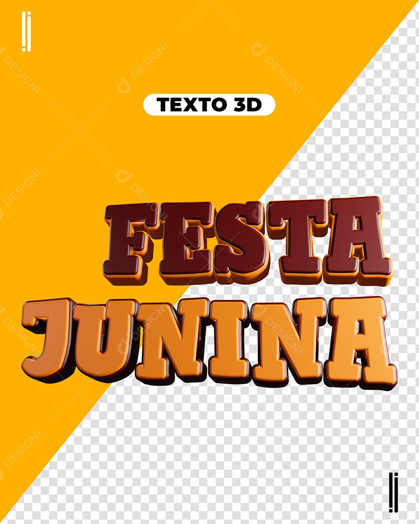 Festa Junina Texto 3D Para Composição PSD