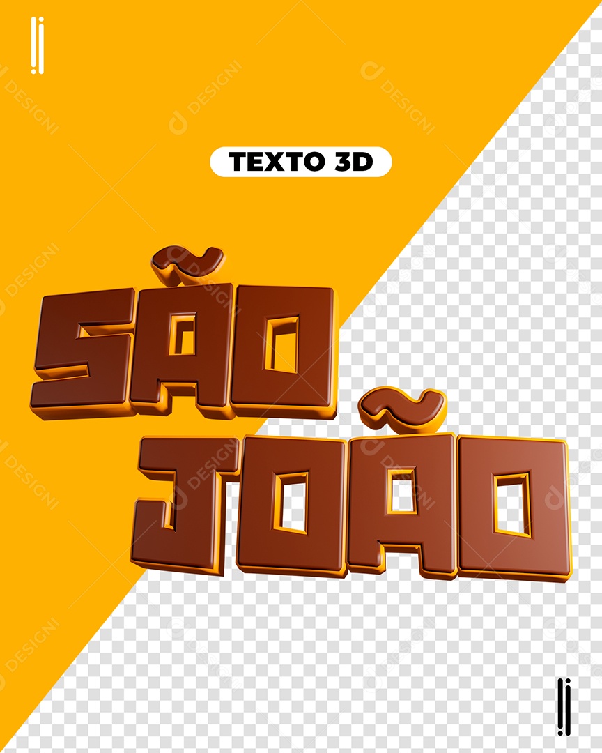 Texto 3D São João Para Composição PSD