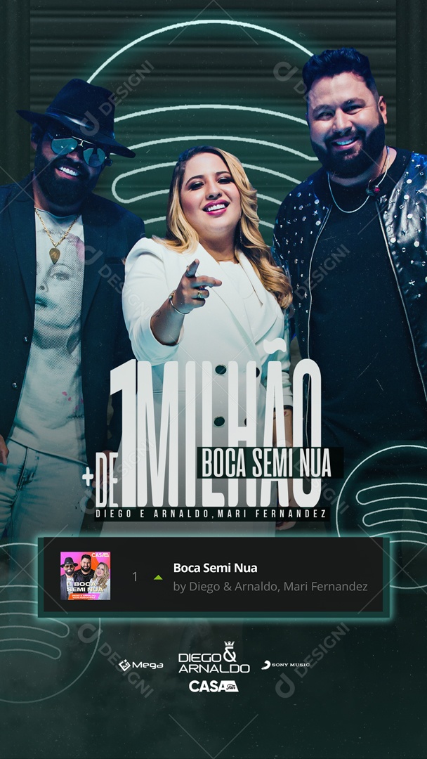 Social Media Flyer Story Mais De 1 Milhão Diego E Arnaldo Mari Fernandez PSD Editável