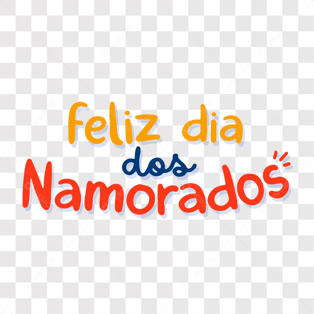 Lettering Feliz Dia Dos Namorados EPS + PNG