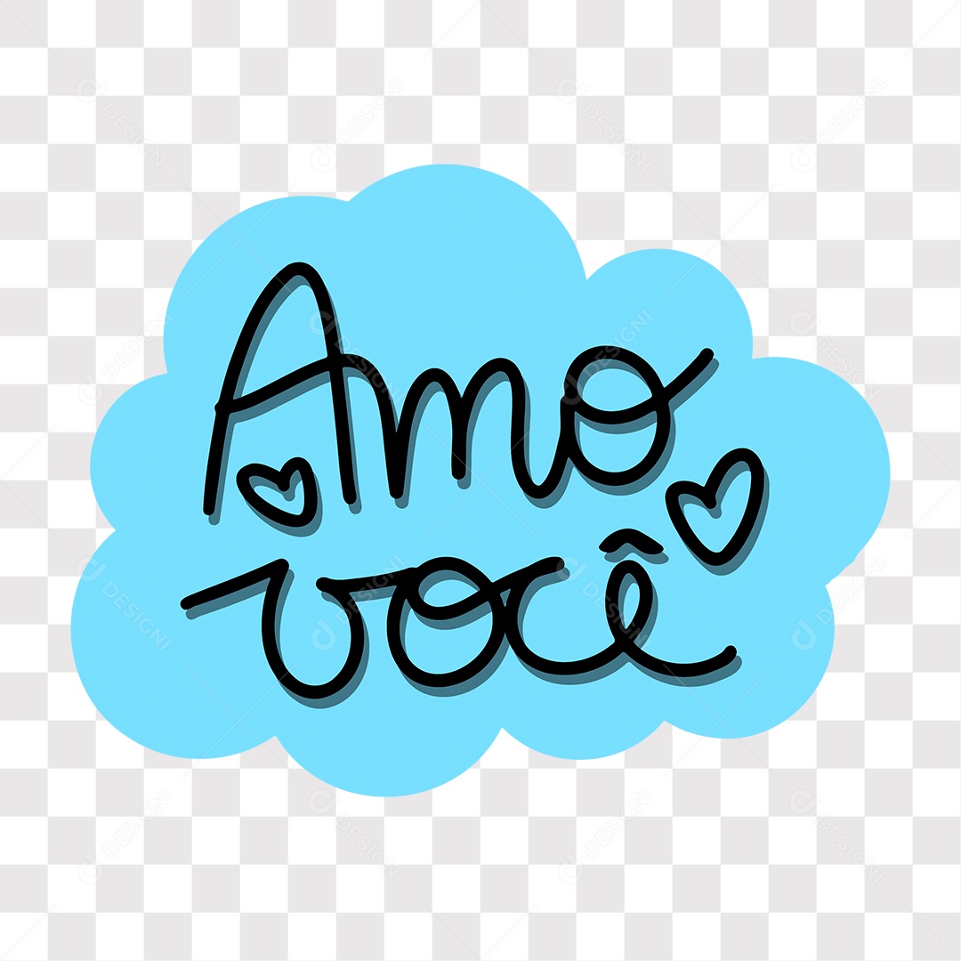 Lettering Dia Dos Namorados Amo Você EPS + PNG