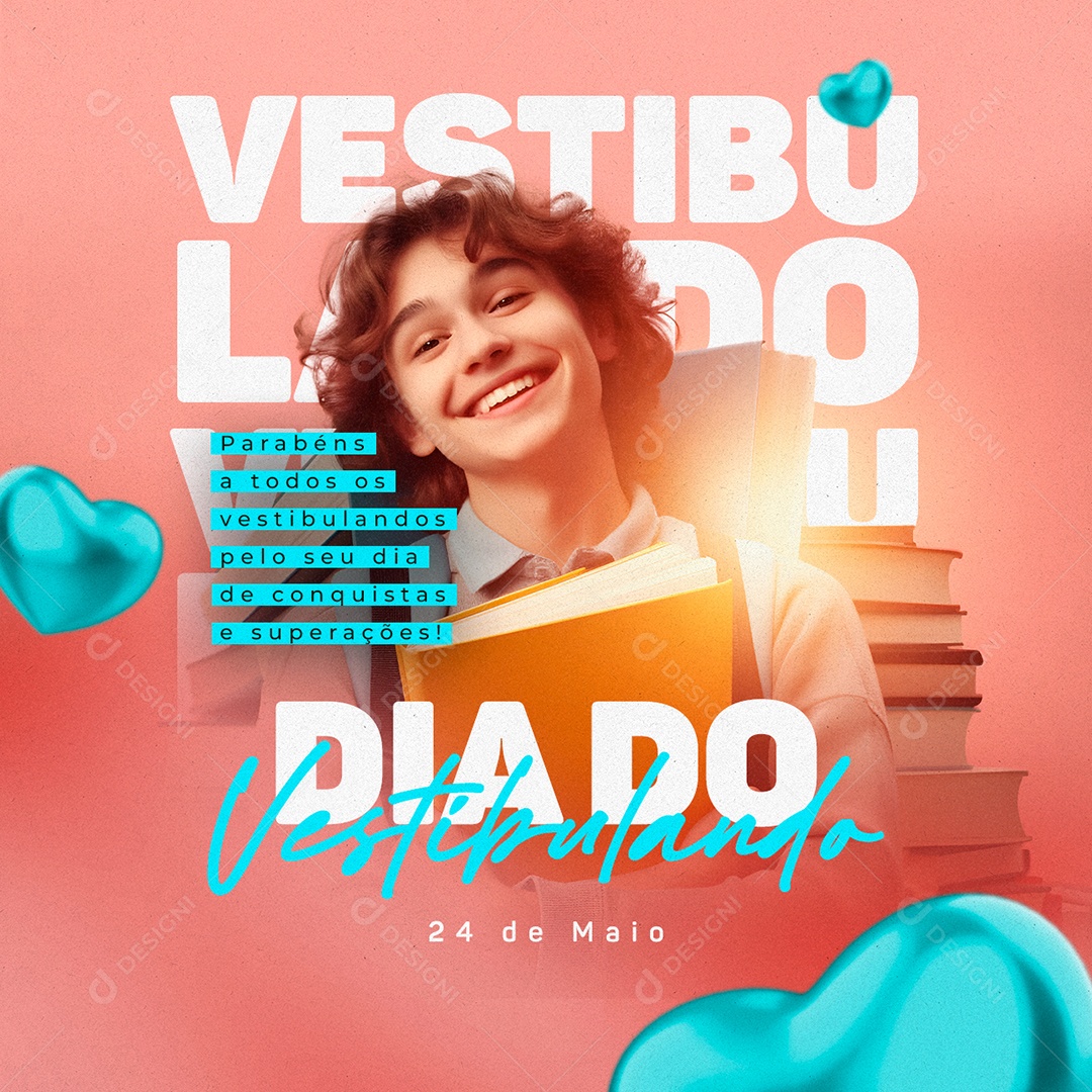 Parabéns Pelo Seu Dia De Conquistas e Superações Dia Do Vestibulando Social Media PSD Editável