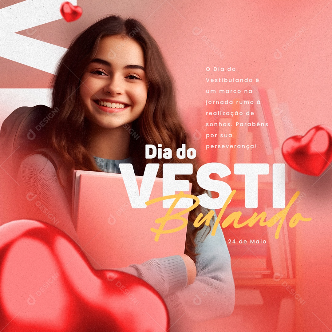 Parabéns Por Sua Perseverança Dia Do Vestibulando Social Media PSD Editável