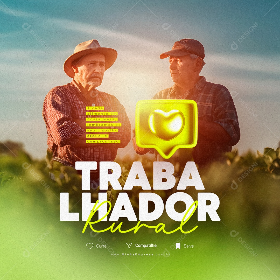 A Cada Alimento Em Nossa Mesa Dia Do Trabalhador Rural Social Media PSD Editável