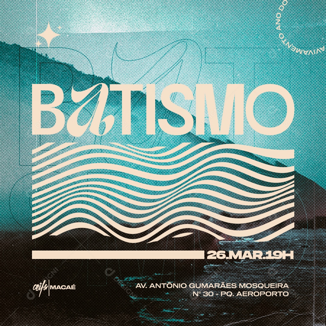 Batismo Cores Textura Social Media PSD Editável