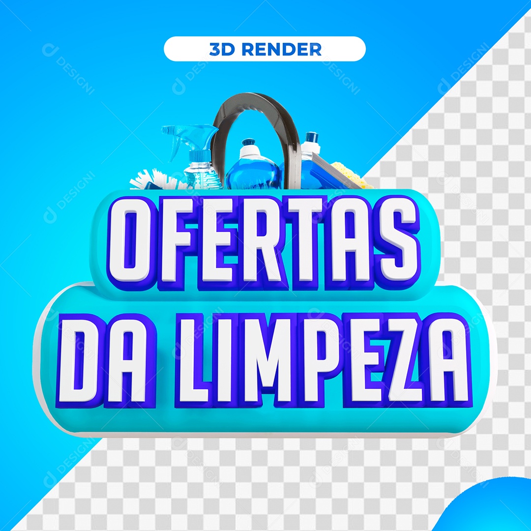 Texto 3D Ofertas da Limpeza Para Composição PSD