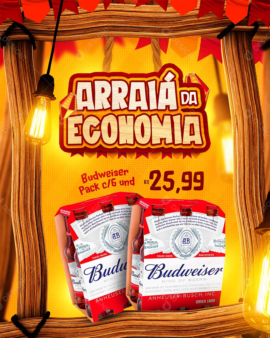 Arraiá da Economia Venha Conferir Social Media PSD Editável