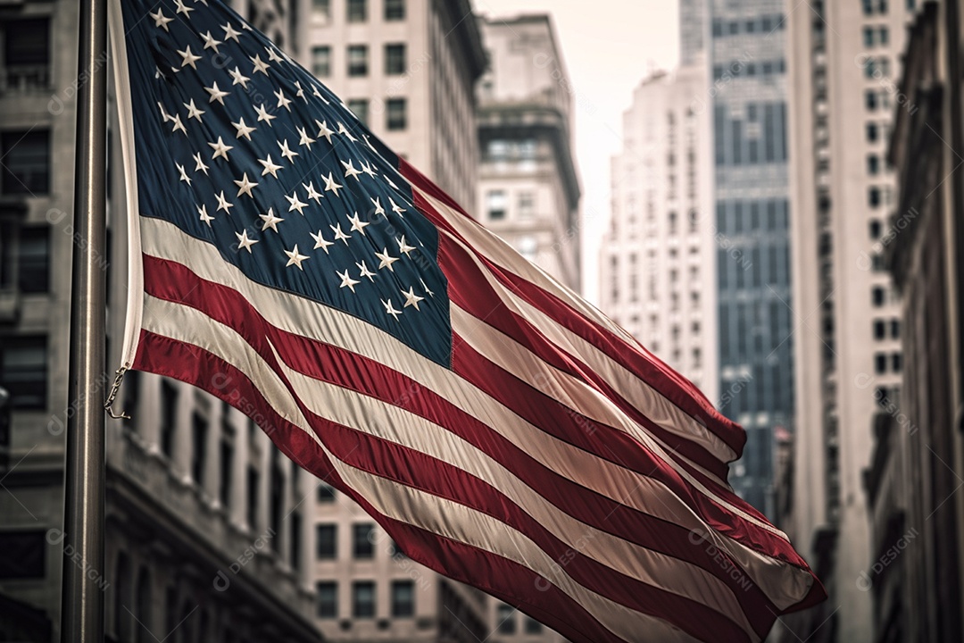 Detalhes de uma bandeira do estados unidos