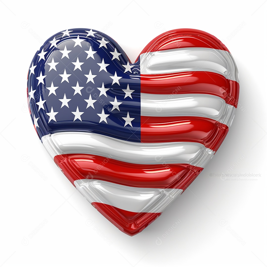 Coração com bandeira dos estados unidos