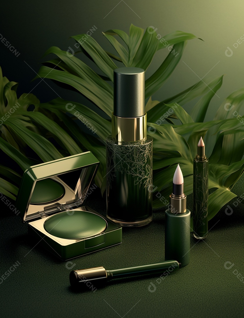 Cenário de exibição para maquiagem