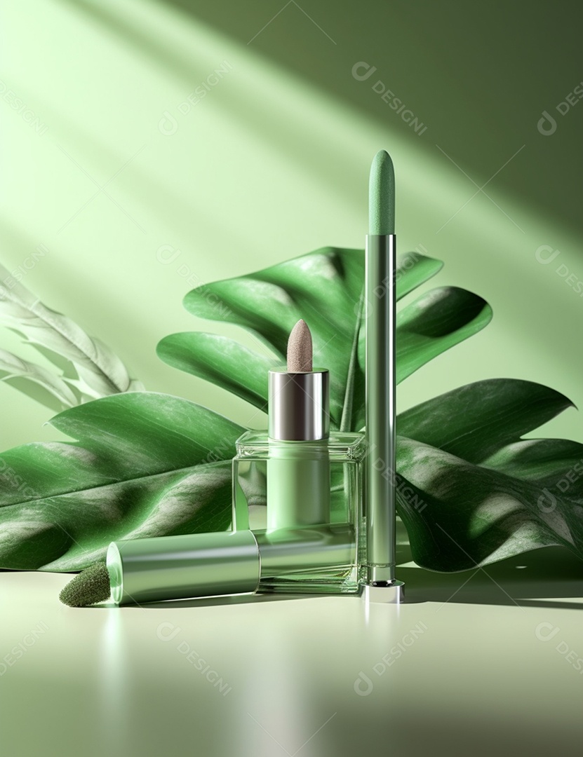 Cenário de exibição para maquiagem