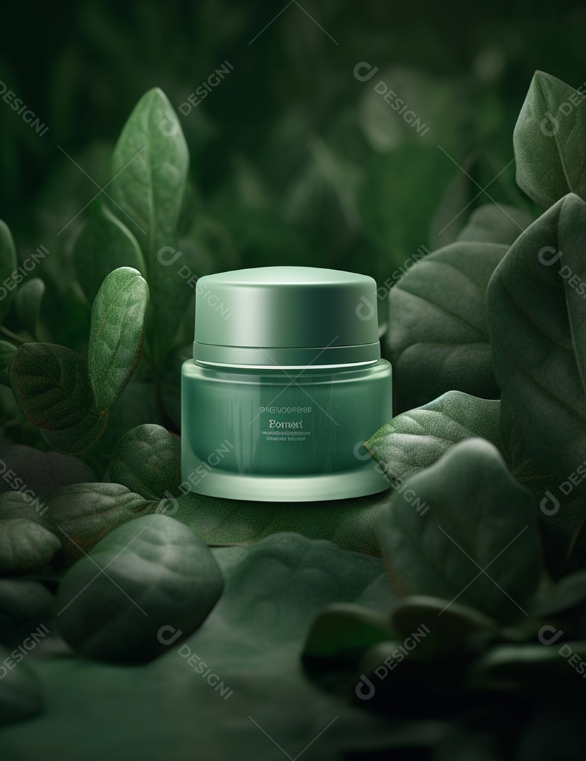 Cenário de exibição de maquiagem