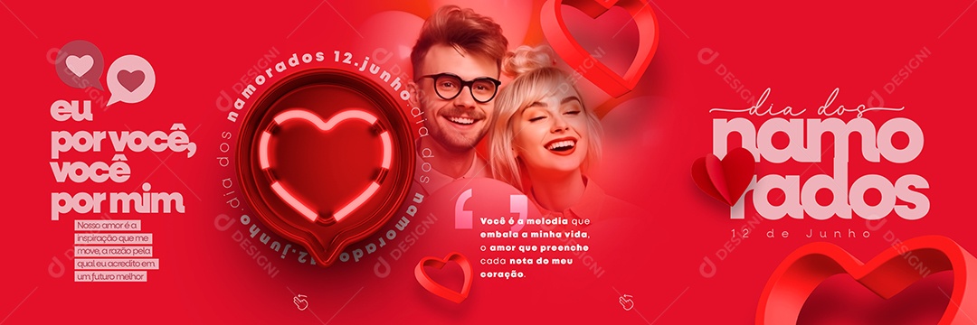 Nosso Amor é a Inspiração Dia Dos Namorados Carrossel Social Media PSD Editável