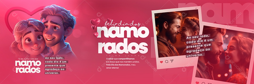 O Amor Que Compartilhamos Dia Dos Namorados Carrossel Social Media PSD Editável