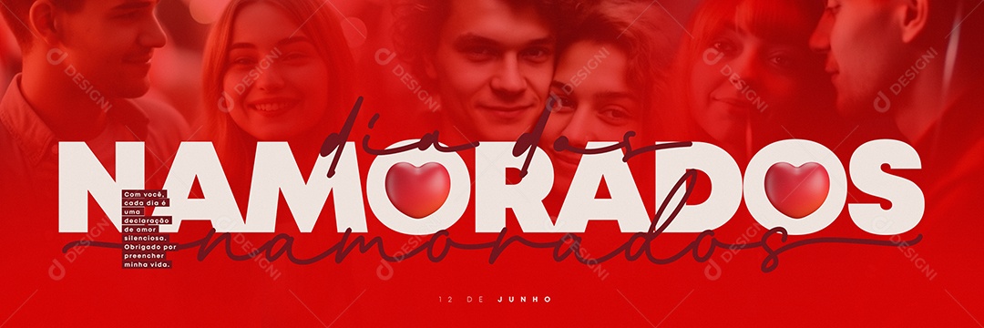 Com Você Cada Dia é Uma Declaração Dia Dos Namorados Carrossel Social Media PSD Editável