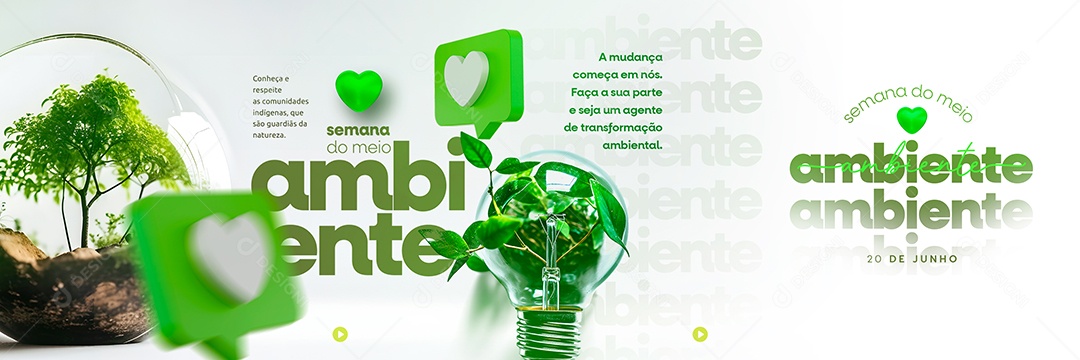 A Mudança Começa Em Nós Semana Do Meio Ambiente Carrossel Social Media PSD Editável