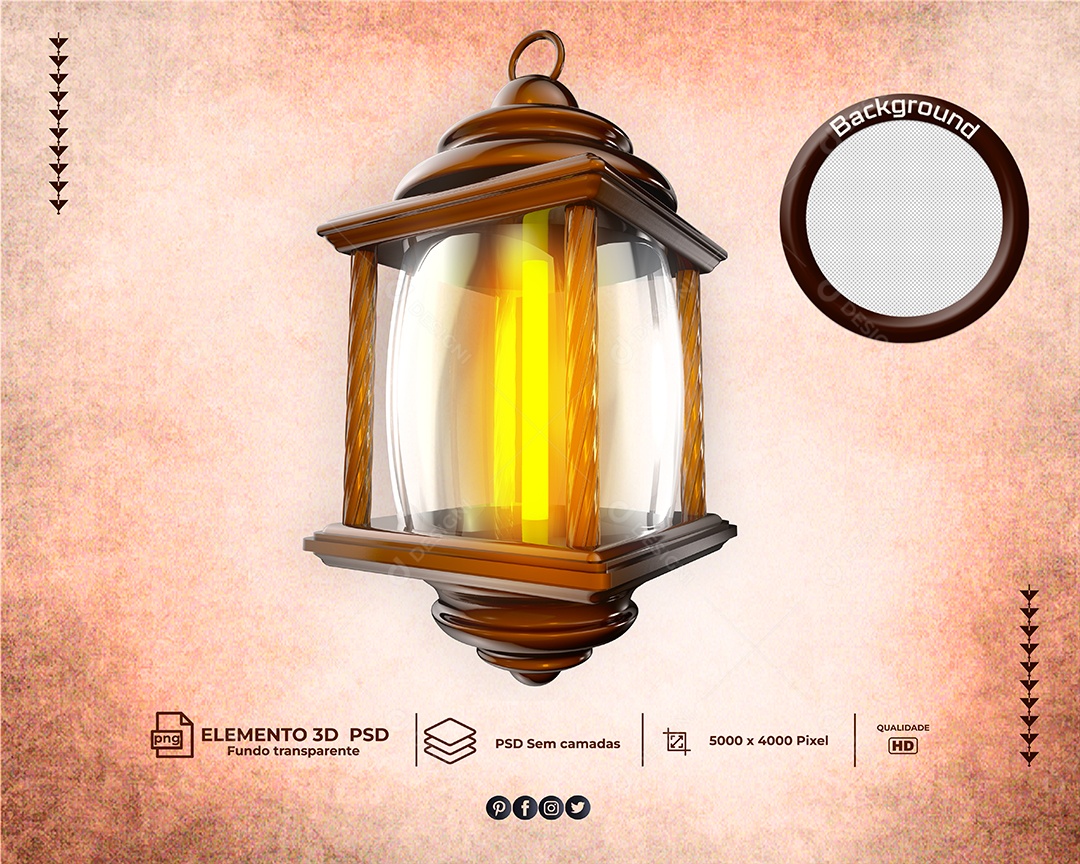 Elemento 3D Para Composição Luminária de São João PSD