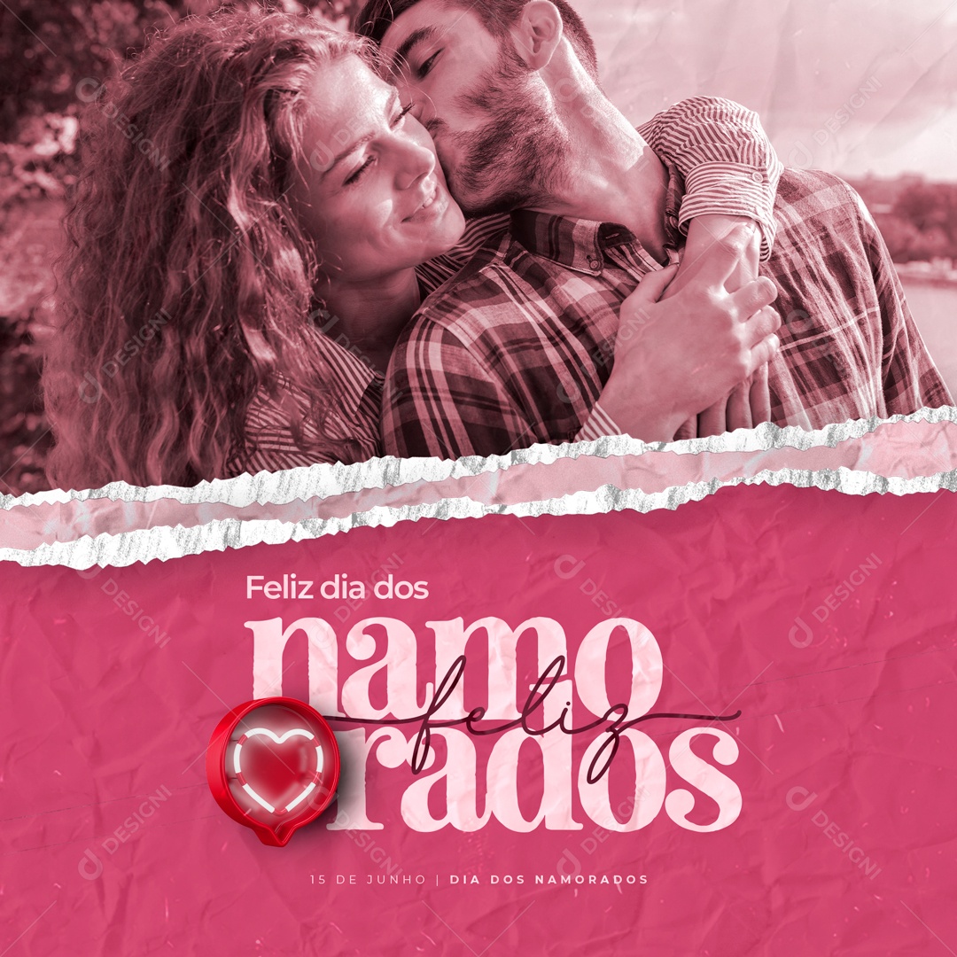 Feliz Dia Dos Namorados 12 de Junho Social Media PSD Editável