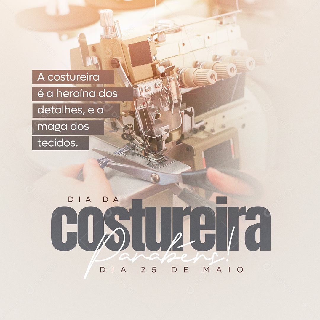 Dia da Costureira Dia 25 de Maio Social Media PSD Editável