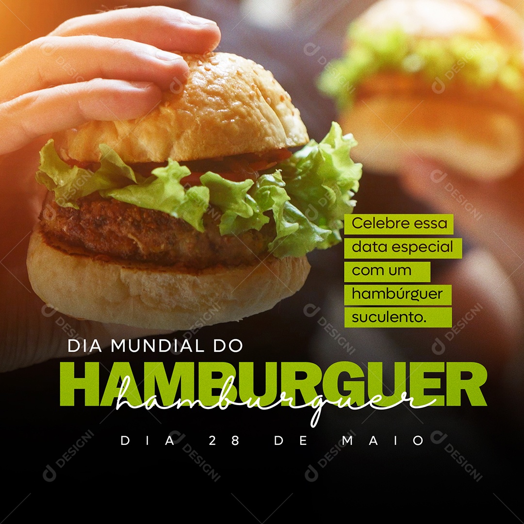 Dia Mundial do Hamburguer Dia 28 de Maio Social Media PSD Editável