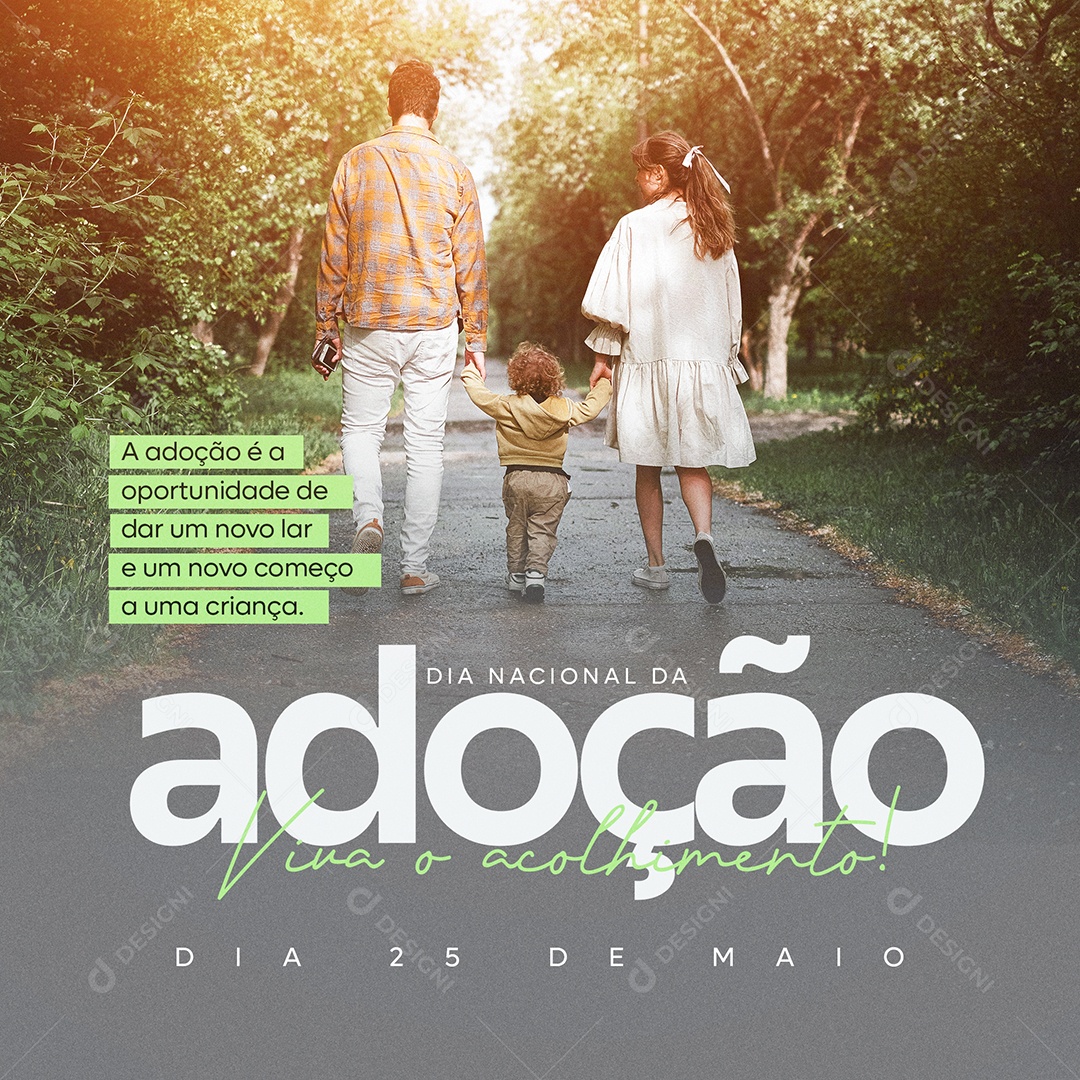 Dia Nacional da Adoção Dia 25 de Maio Social Media PSD Editável
