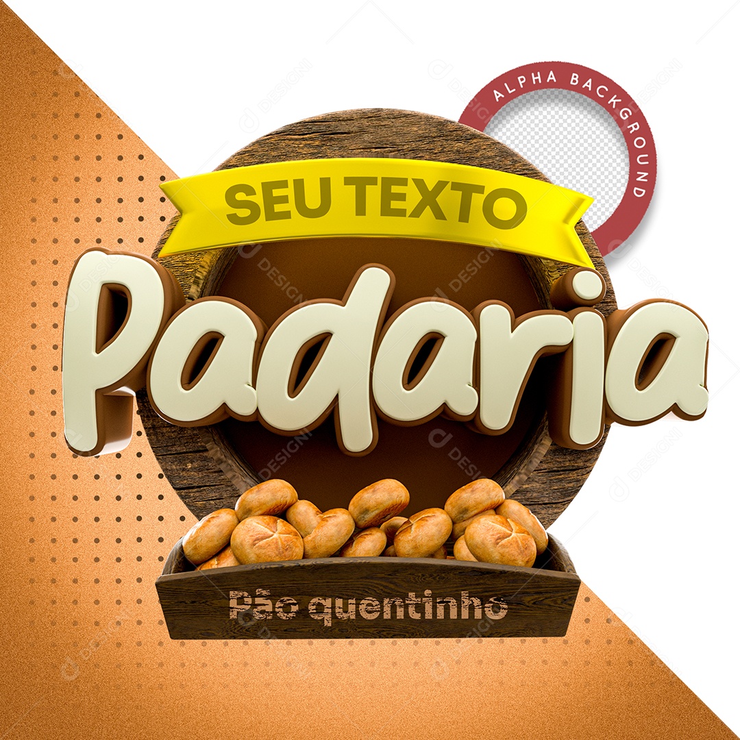 Selo 3D Para Composição Padaria PSD