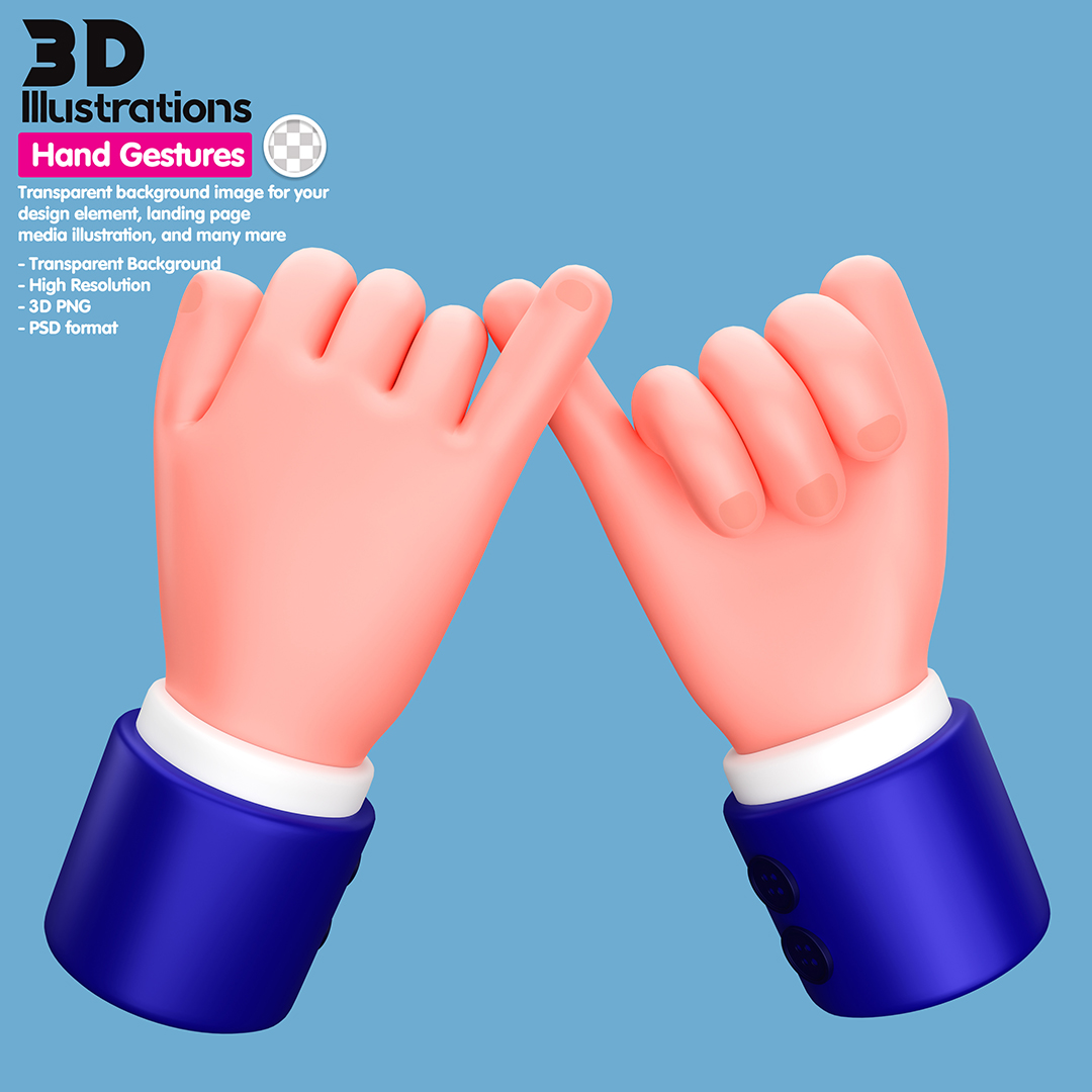 Gesto De Mão Amizade Elemento 3D Para Composição PSD